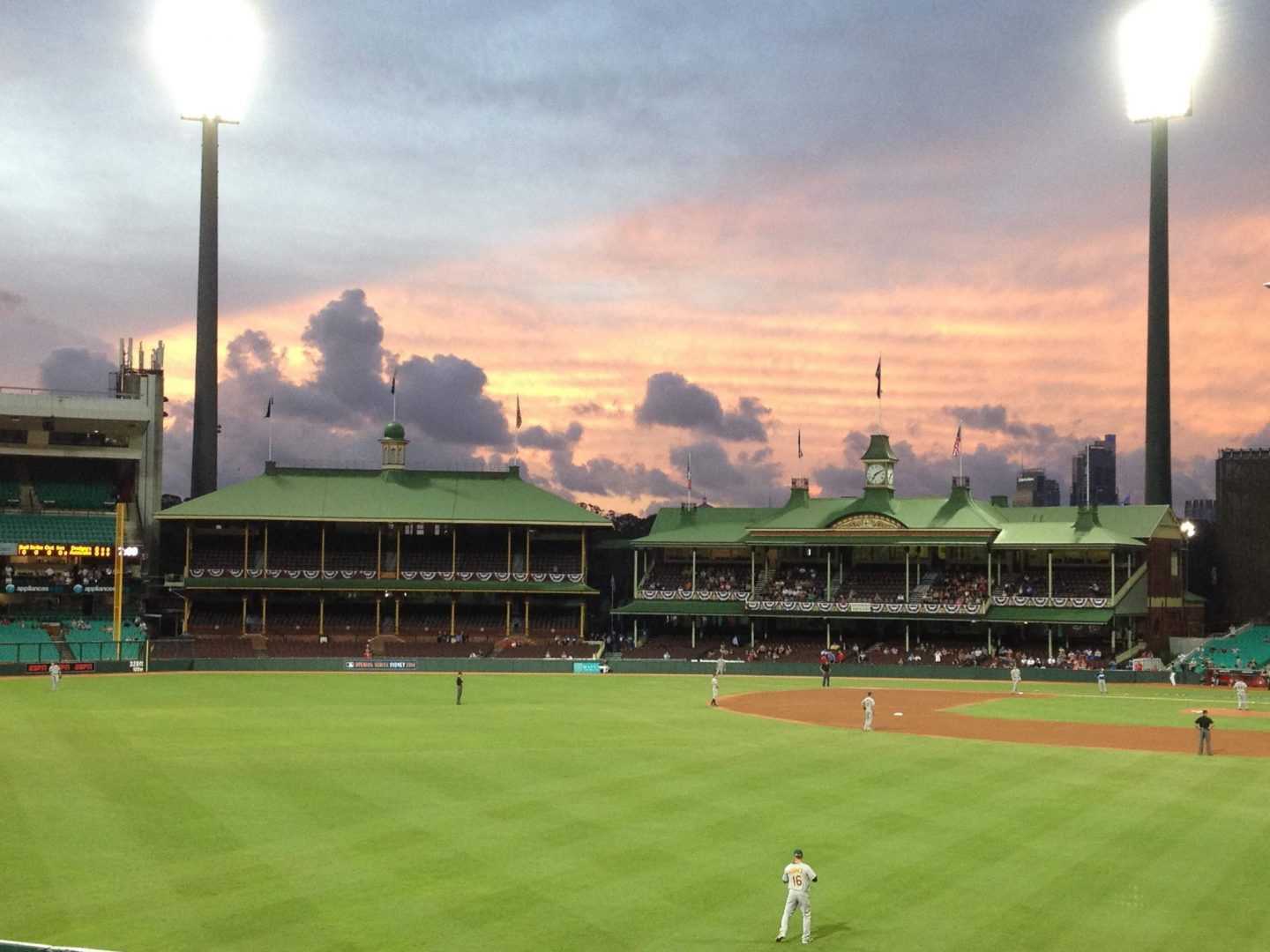 A beautiful sunset over Sydney Cricket Ground