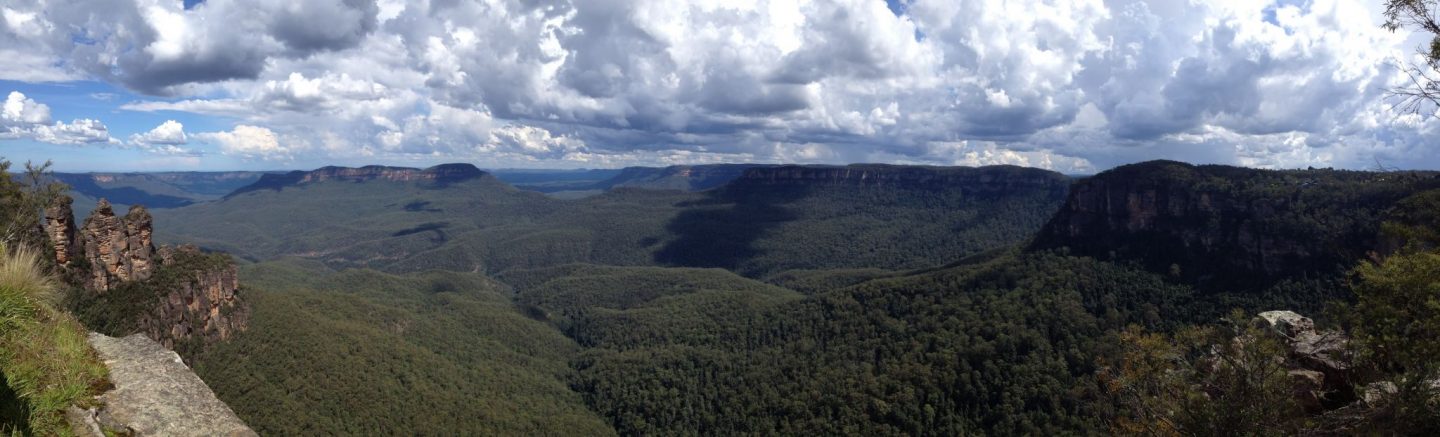 Panoramic views across the Blue Mountains, Australia