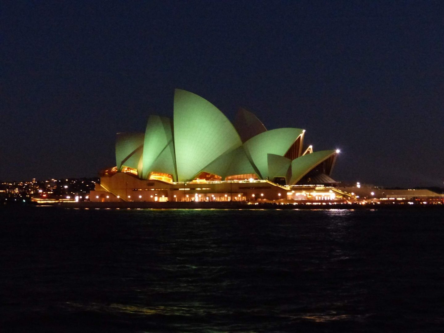 Sydney Opera House on St Patricks Day