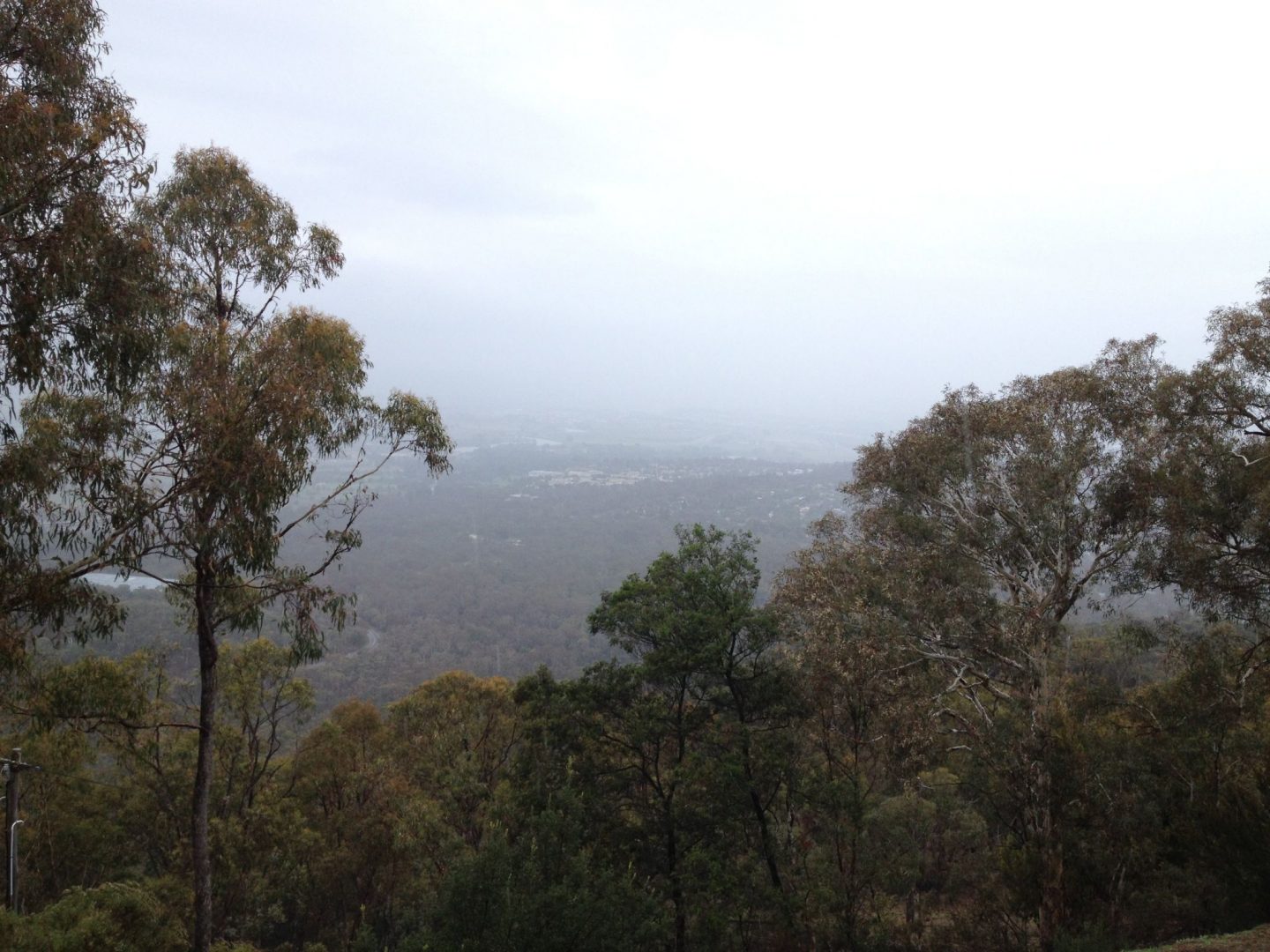 Misty views of Canberra, Australia