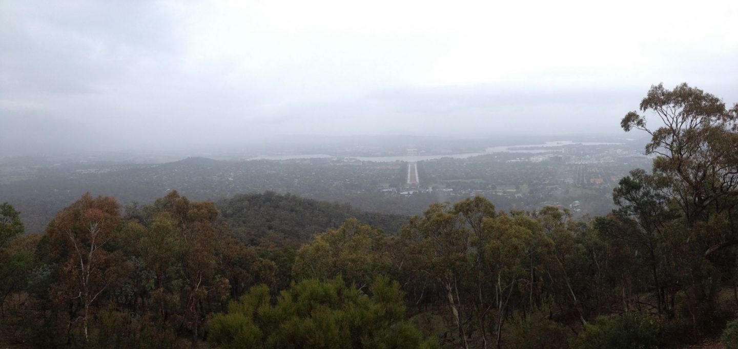 A cloudy day over Canberra, Australia