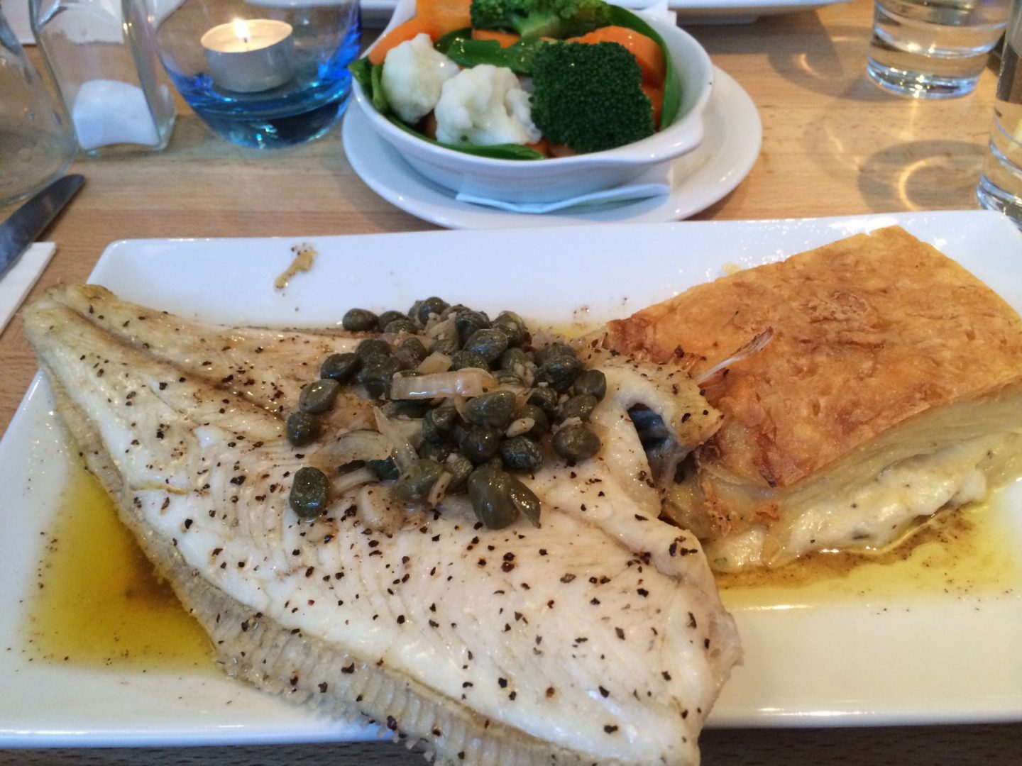 Sole and potato dauphinoise at the Seafood Cafe, Cornwall