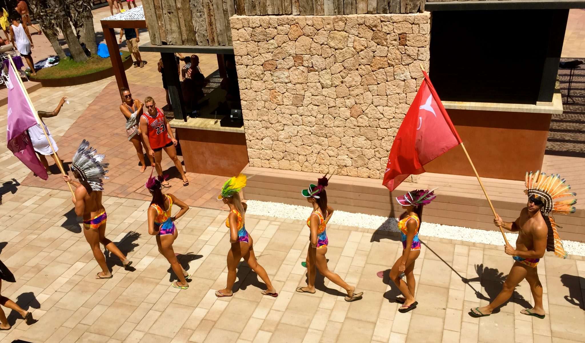 A party parade in Ibiza