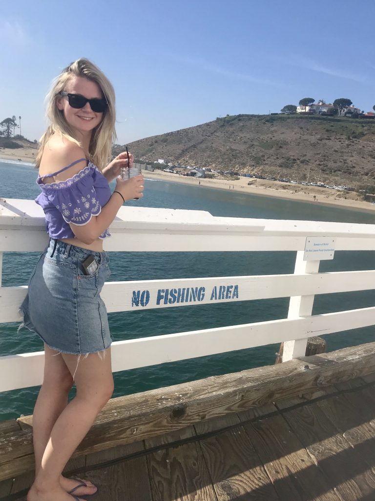 Laura on Malibu Pier, enjoying the view