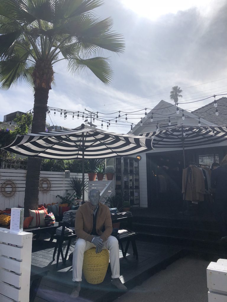 Boutique stores and gardens on Abbot Kinney Boulevard, Venice