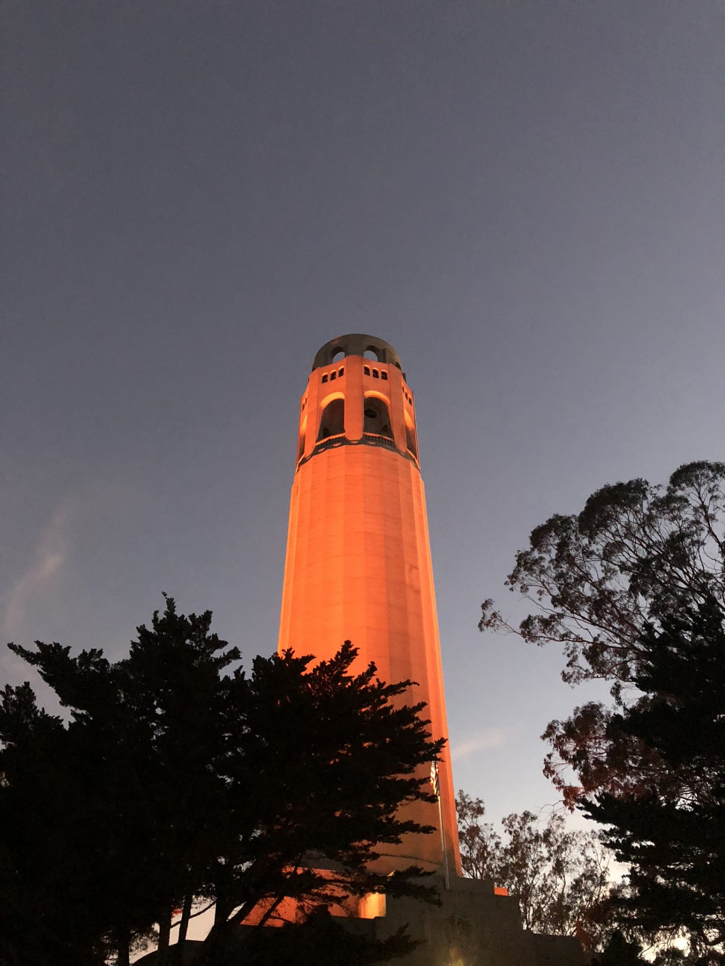Sunset over the Coit Tower, San Francisco