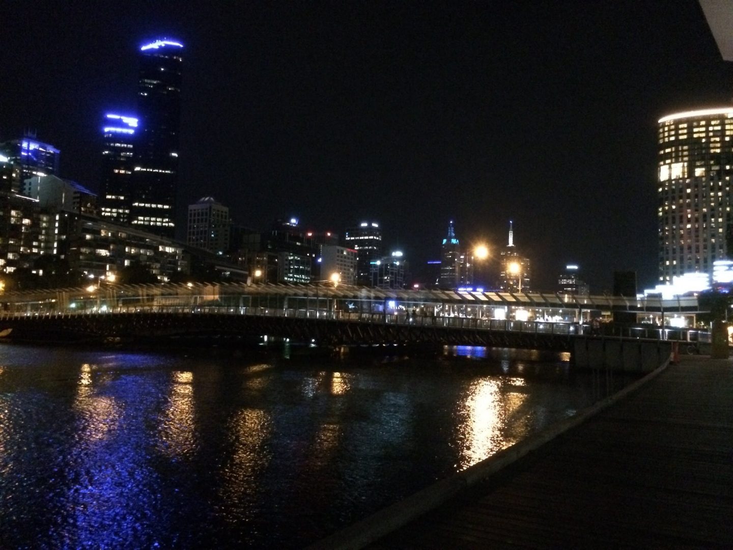 Melbourne's Yarra river by night