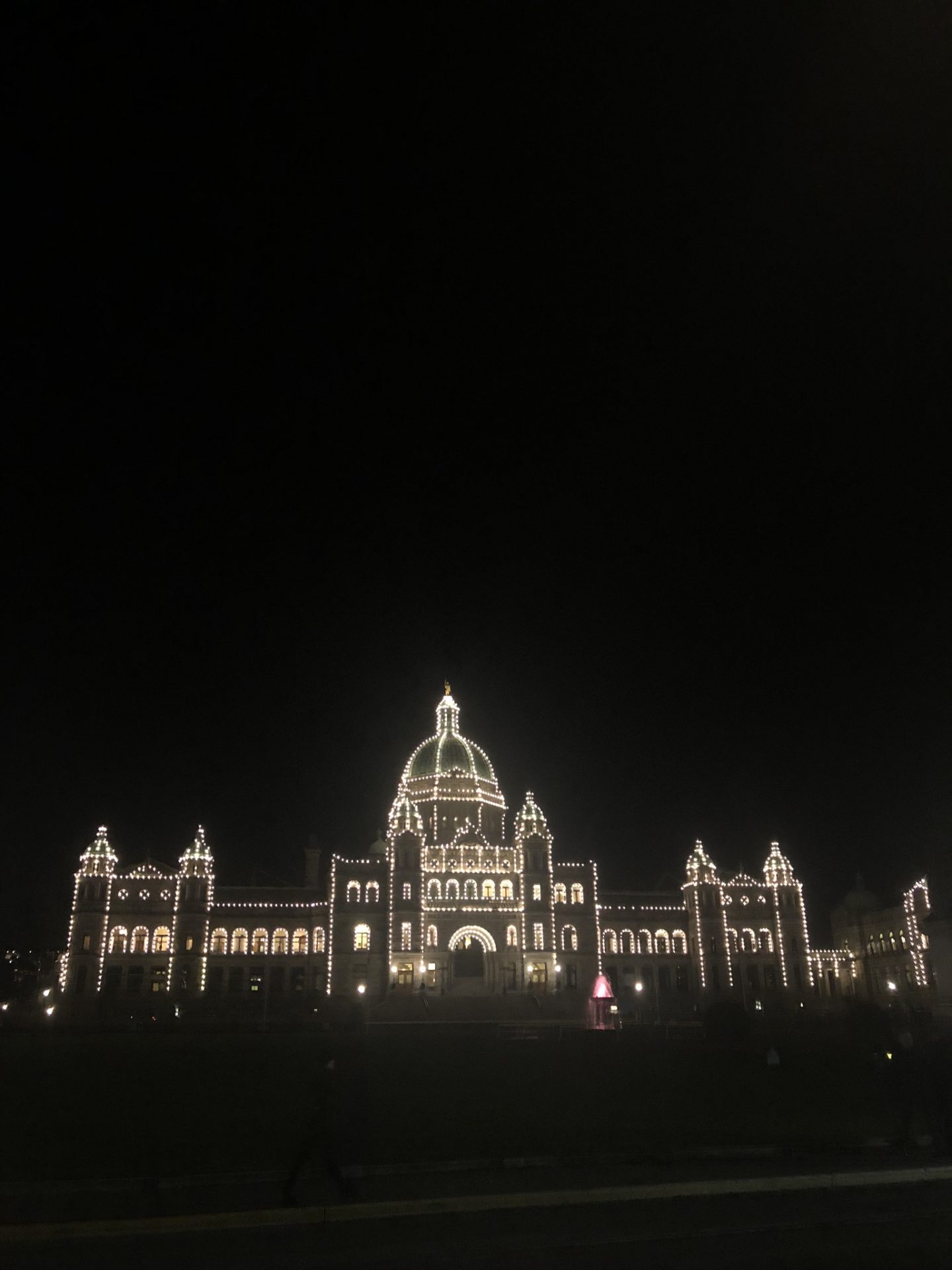 Parliament Buildings at night in Victoria, British Columbia 