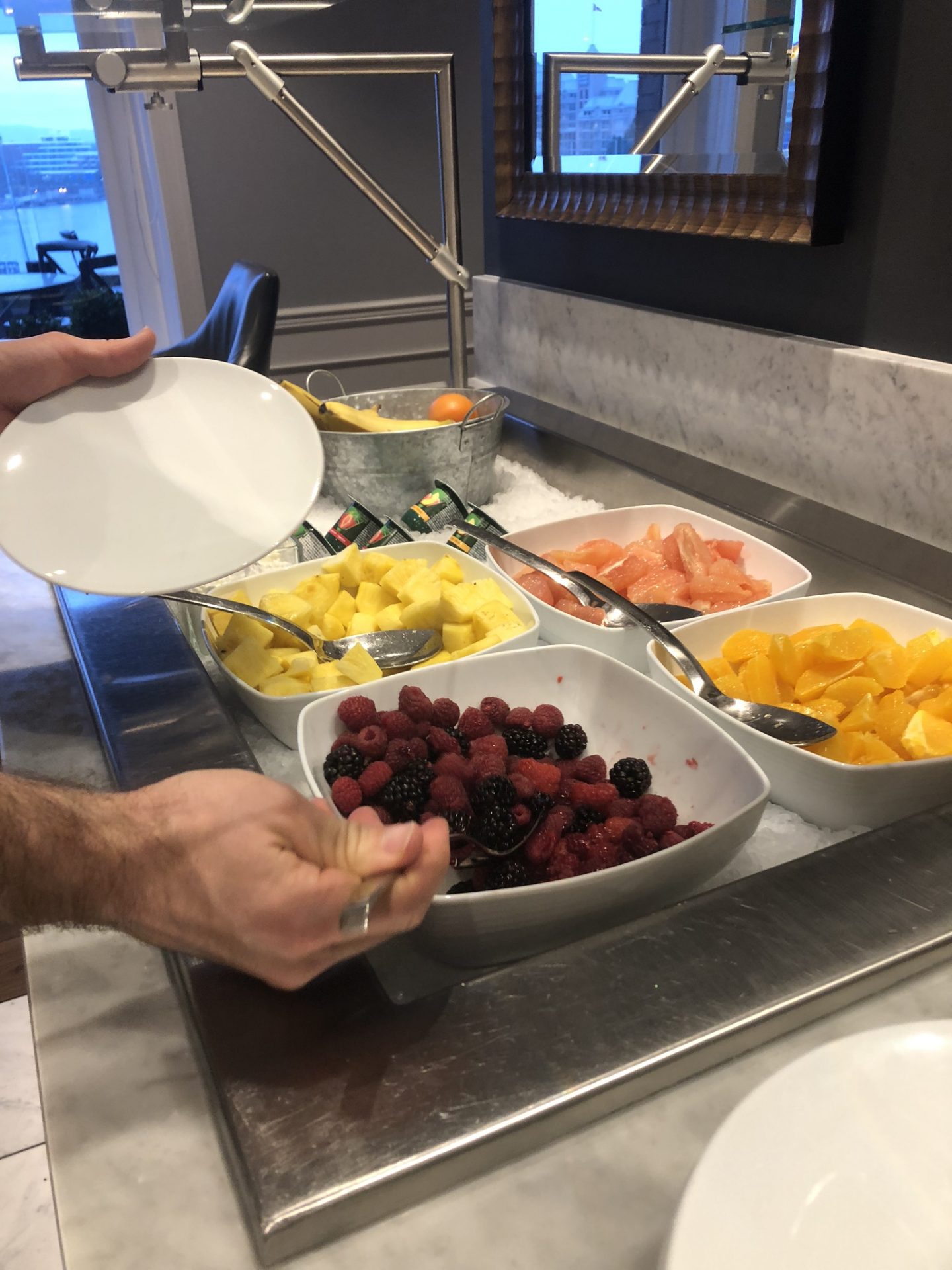 Fresh fruit for breakfast at the Fairmont Empress in Victoria, British Columbia