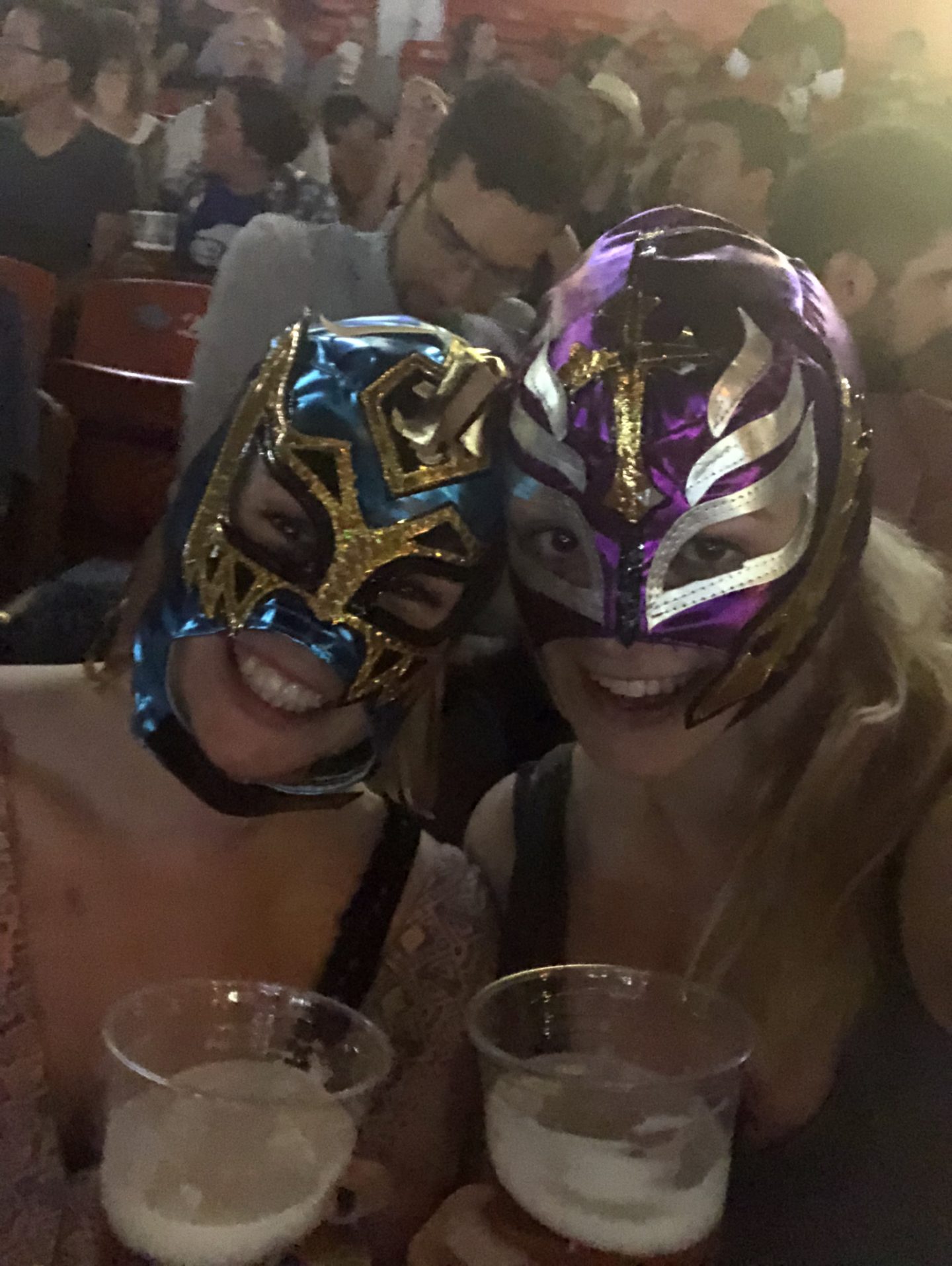 Girls in lucha libre masks