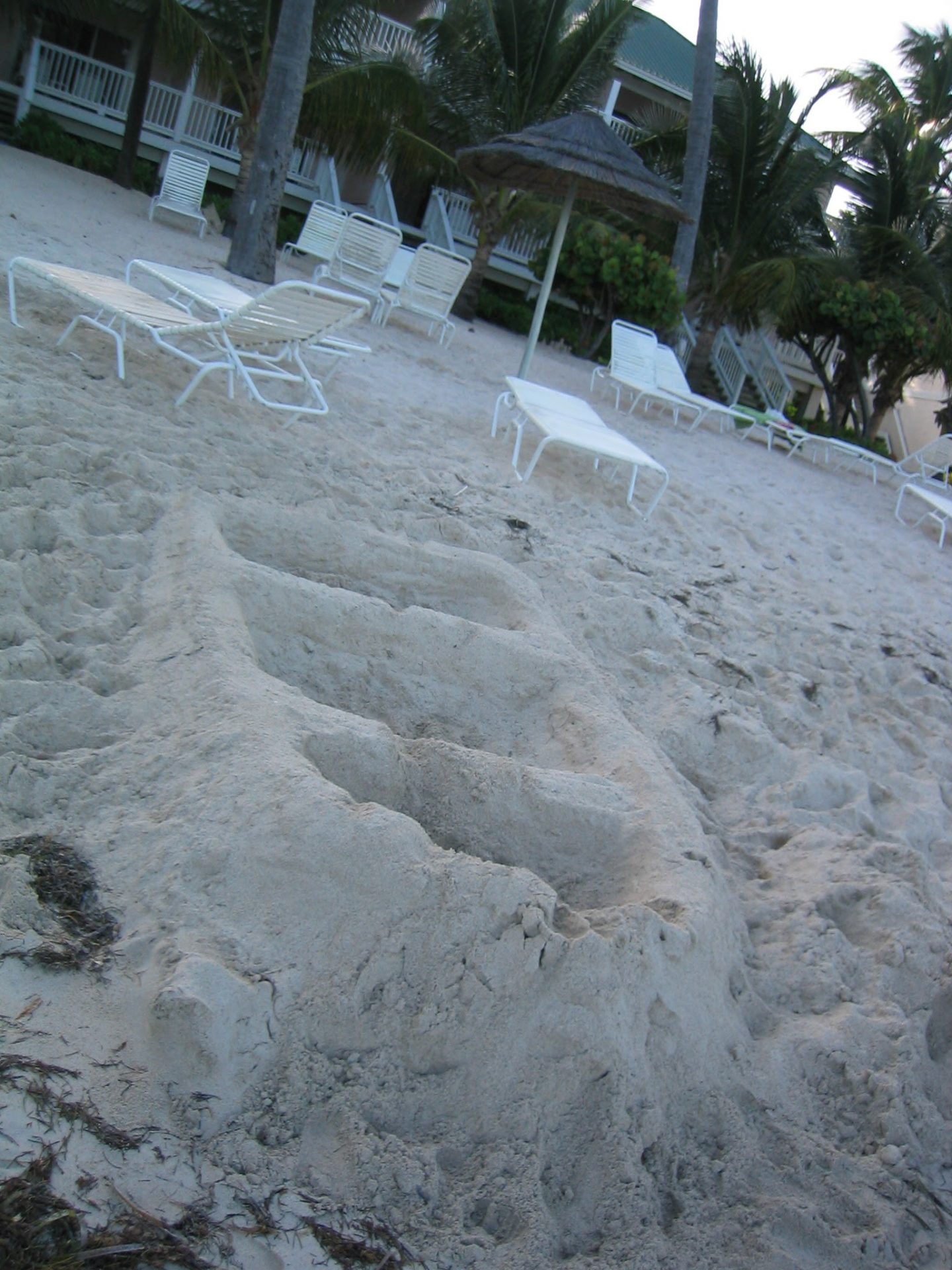Sand sculpture on Coco Beach, Antigua