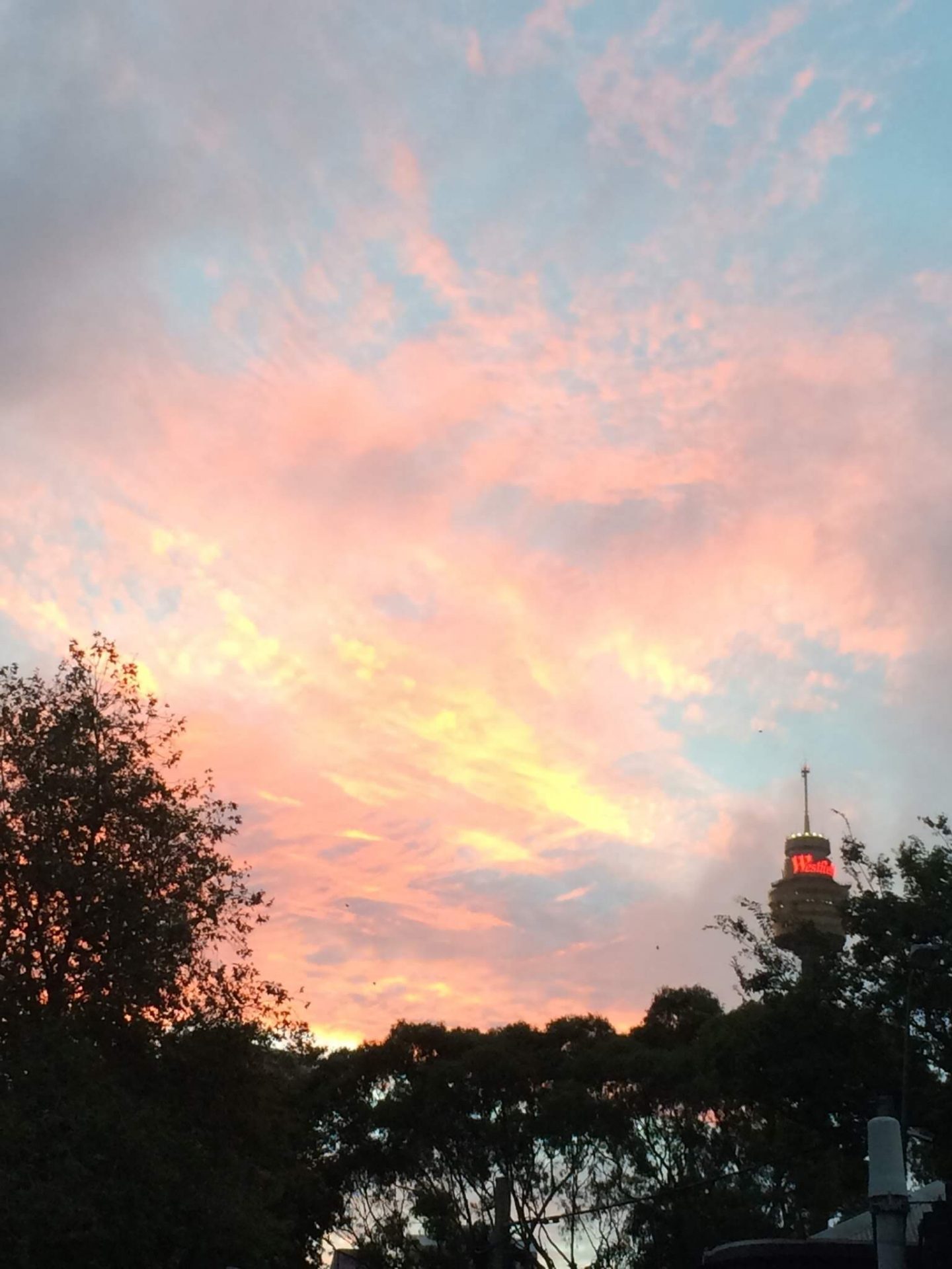 Sydney sunset near Westfield
