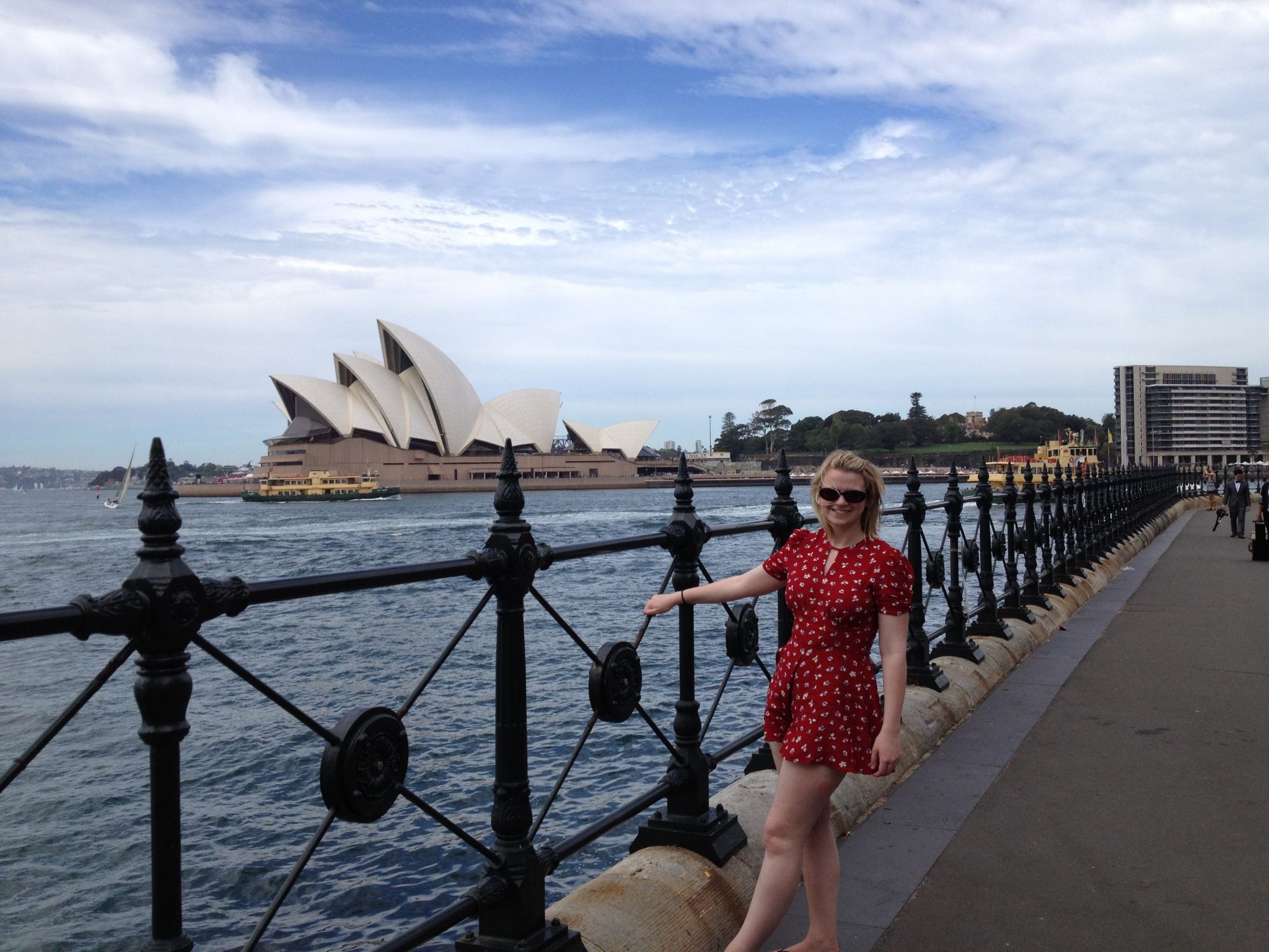 Laura stood in front of Sydney Harbour Bridge
