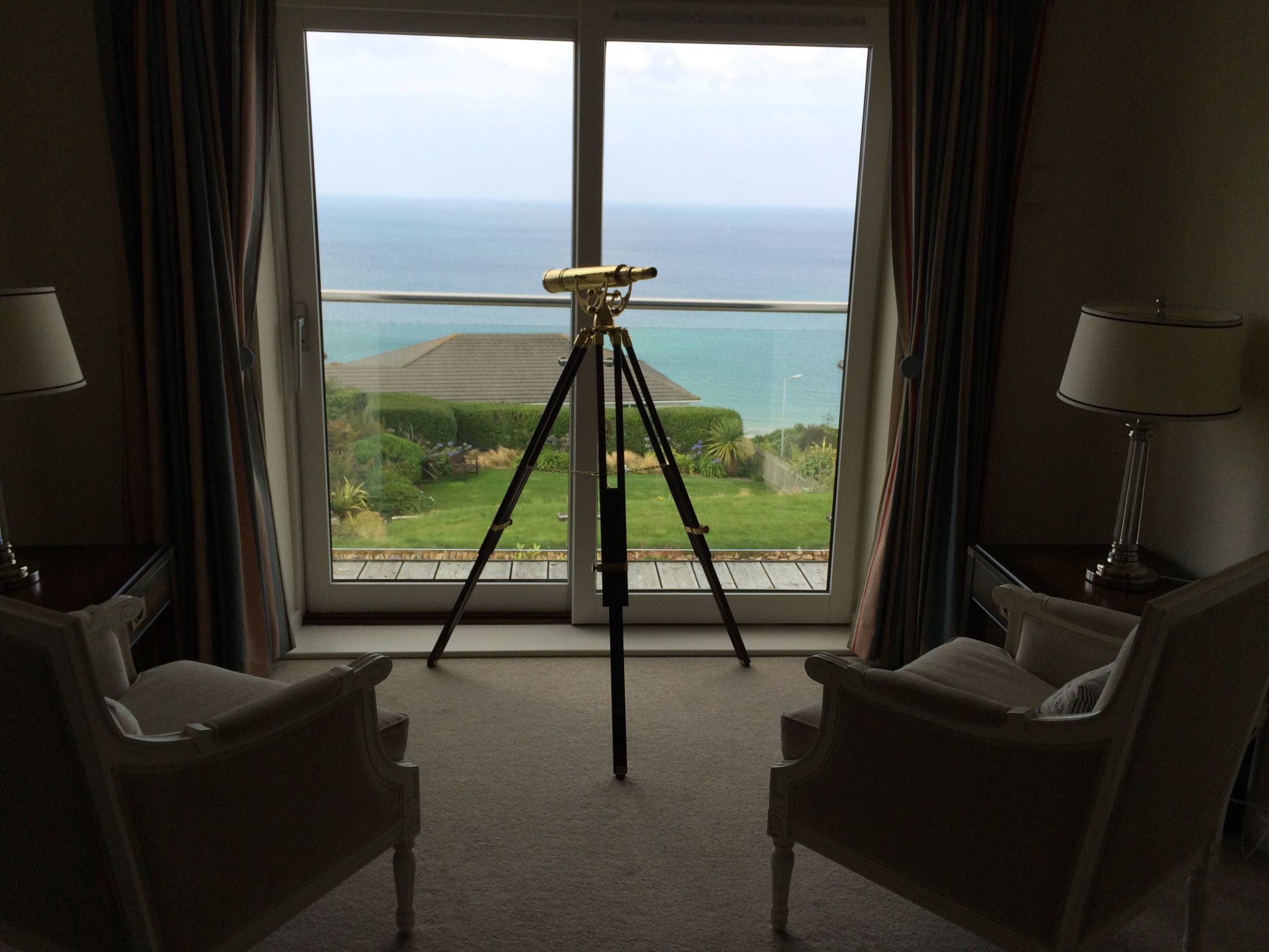 Telescope for viewing Carbis Bay, Cornwall