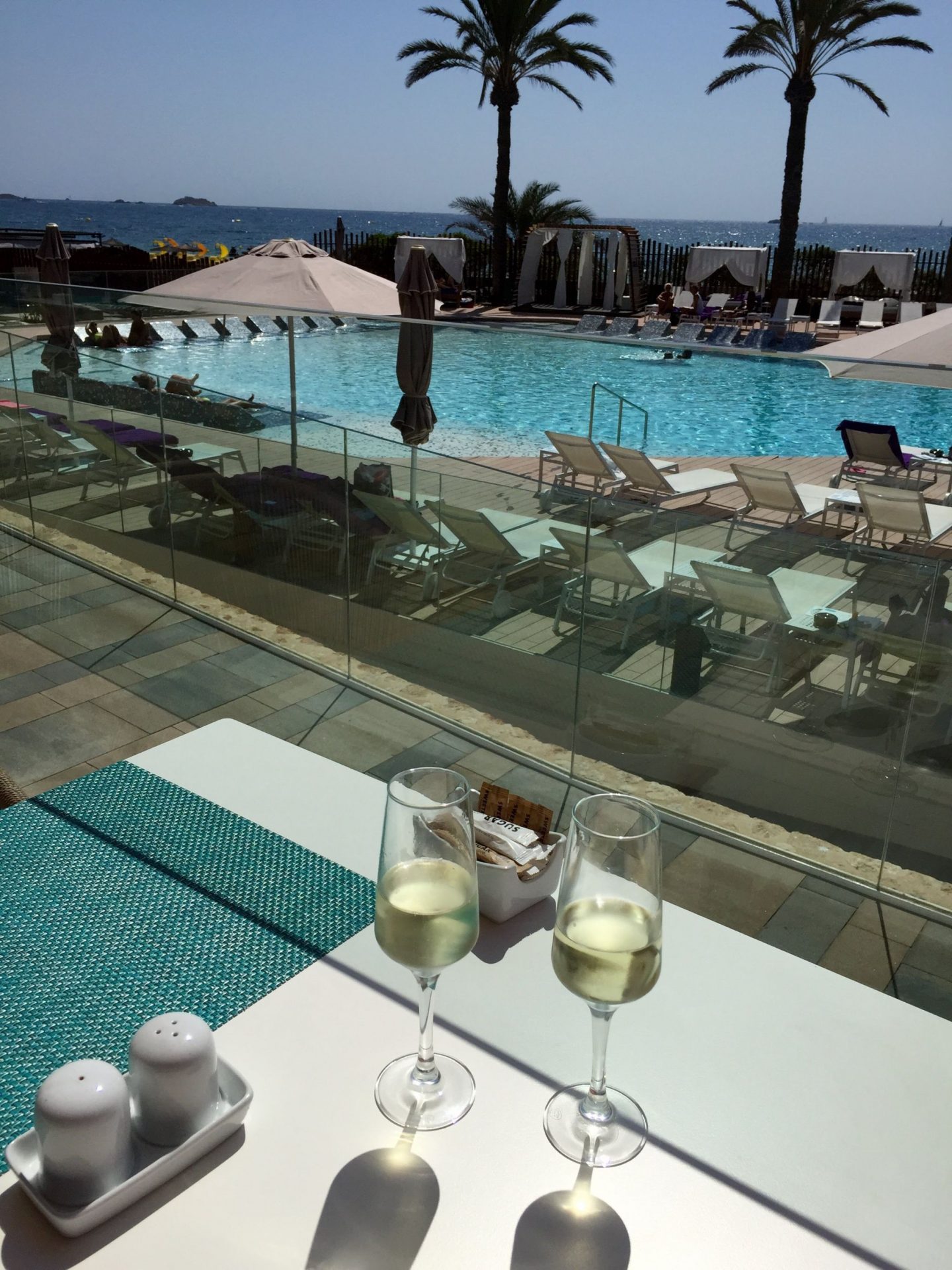 Champagne by the pool on Playa den Bossa