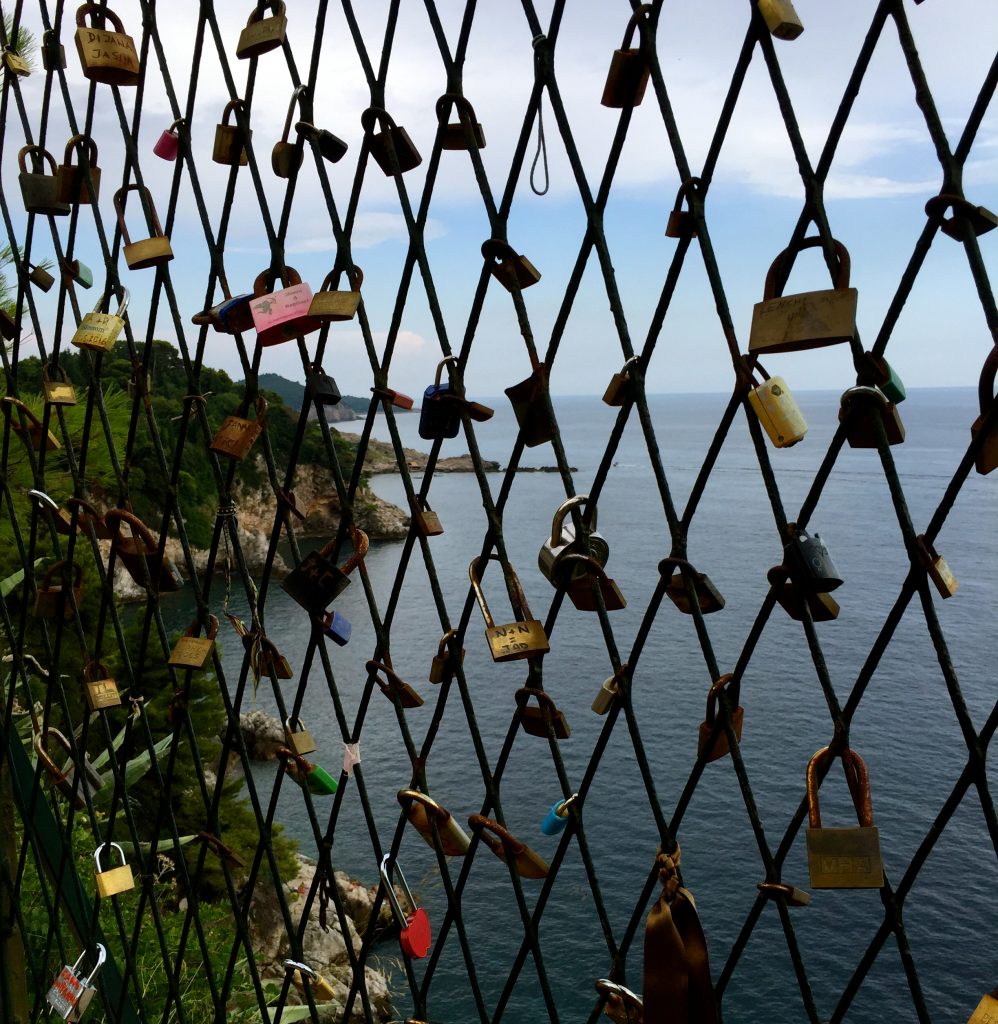 Love locks in Dubrovnik, Croatia