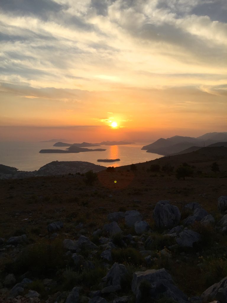 Sunset over the Elaphiti Islands after catching the Dubrovnik Cable Car