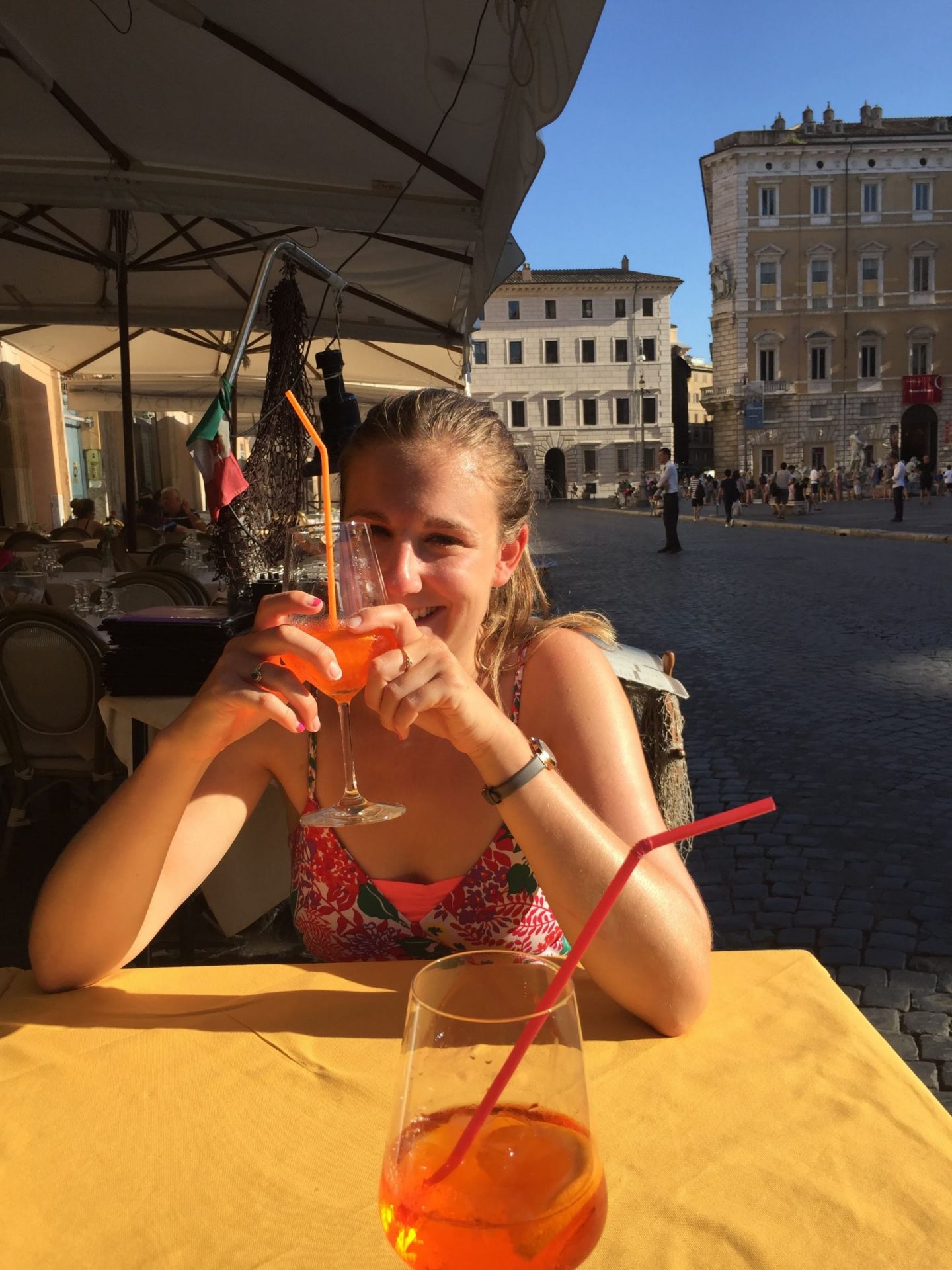 Drinking Aperol Spritz in Piazza Navona, Rome