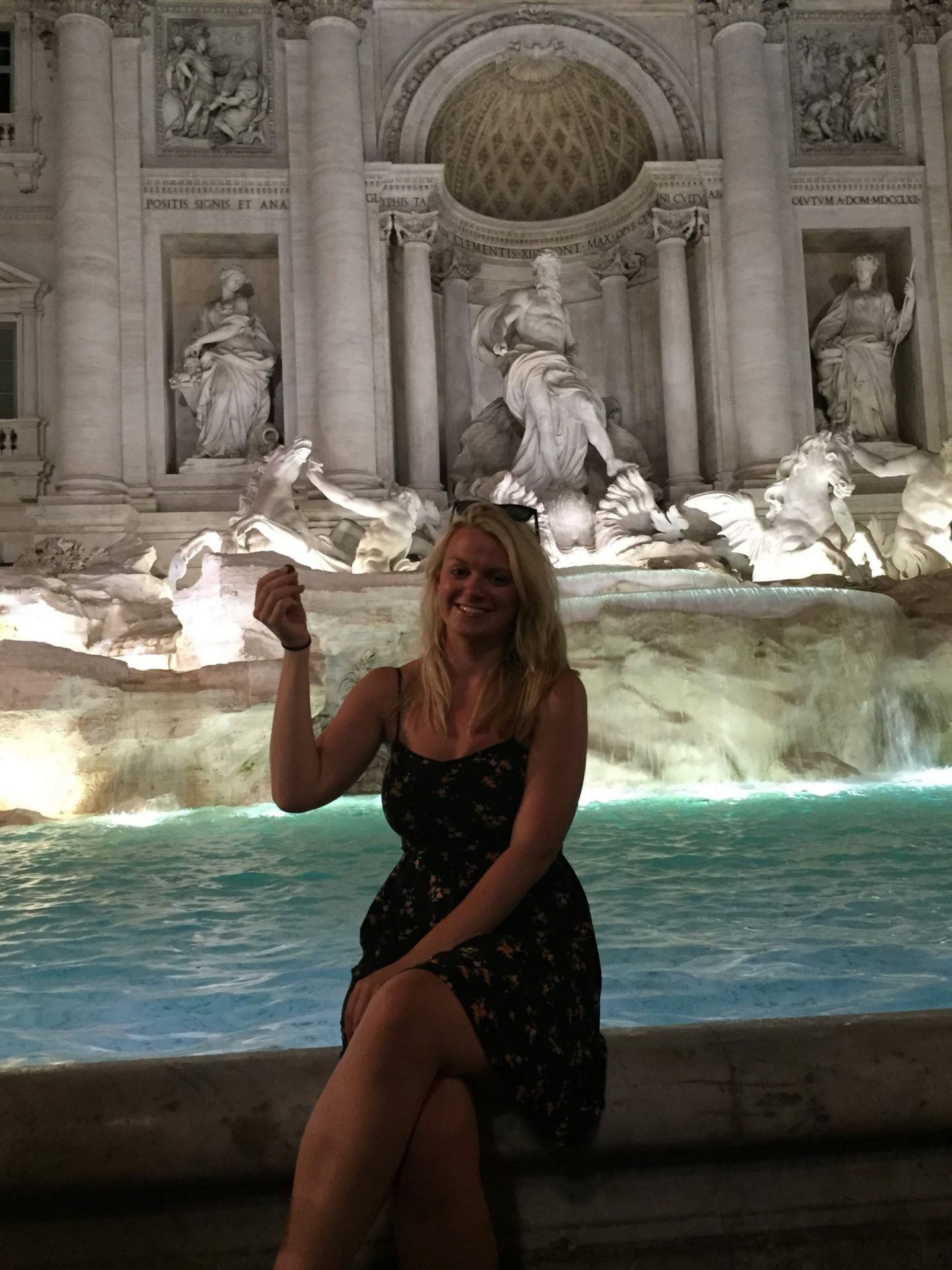 Laura at the Trevi Fountain