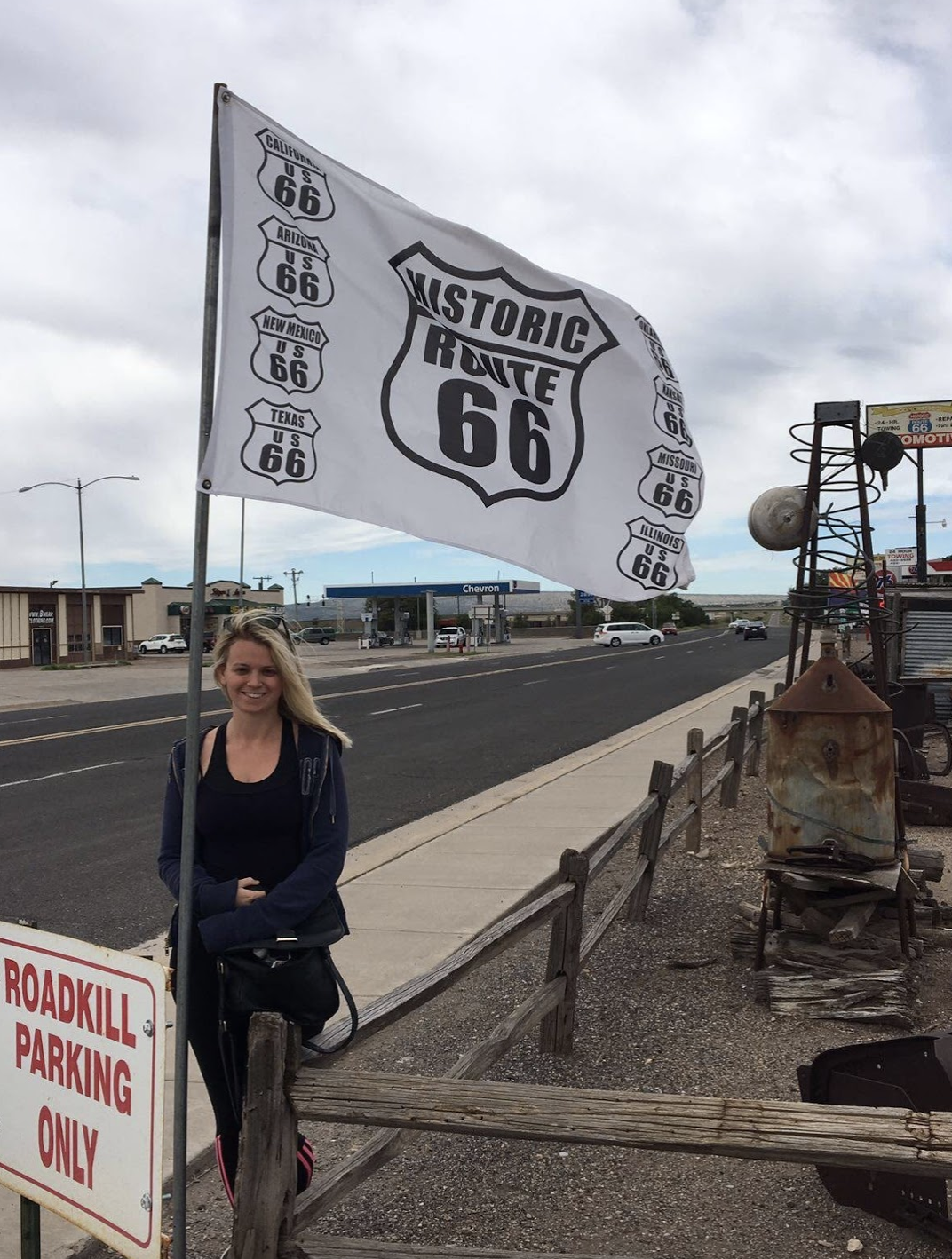 Laura on Route 66, Arizona