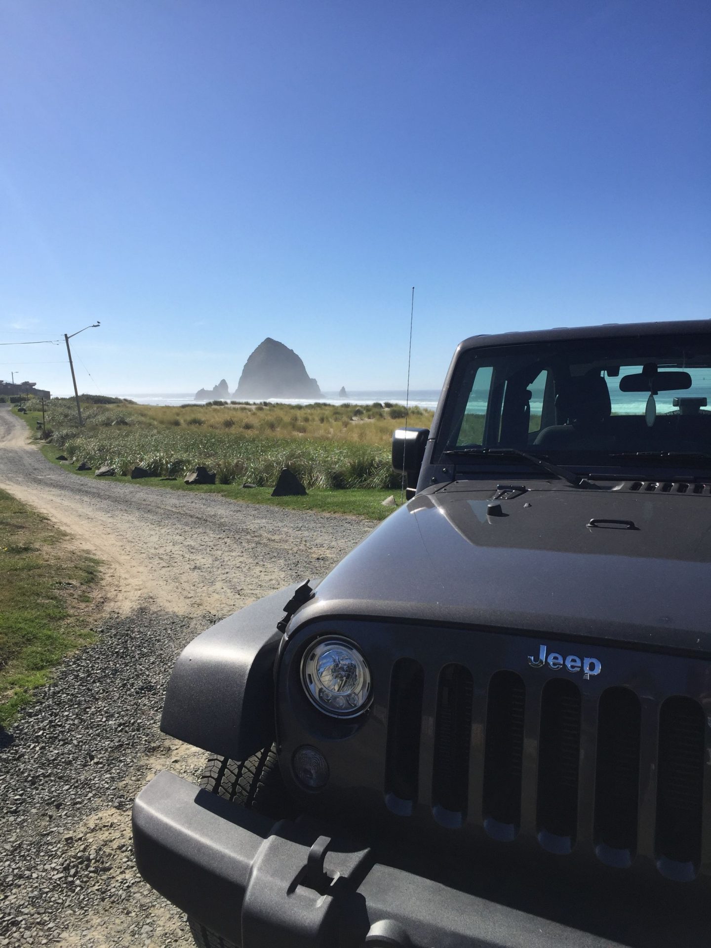 Jeep on Cannon Beach, Oregon