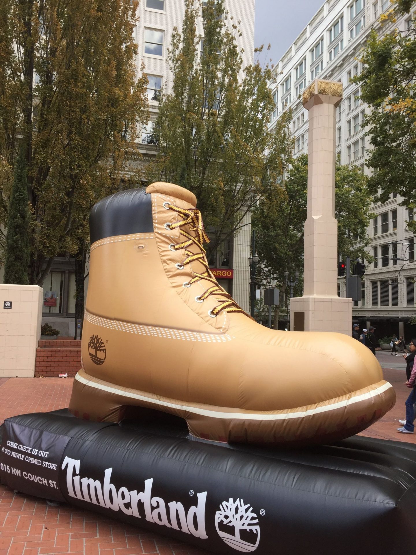 Giant Timberland shoe in the Pacific North West