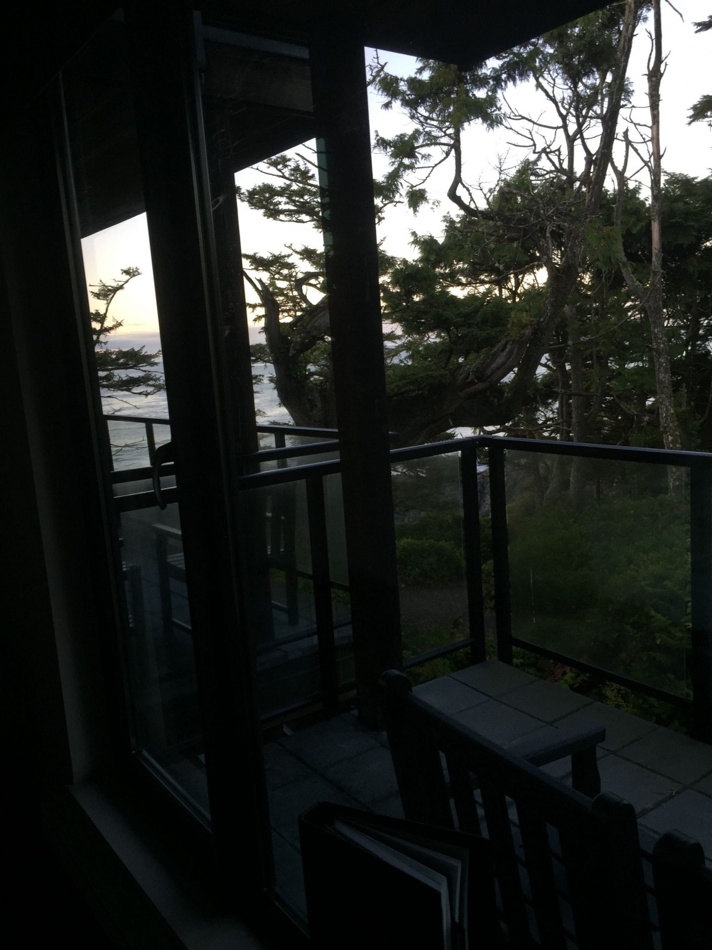 View from the balcony to the ocean from Black Rock Resort, Ucluelet