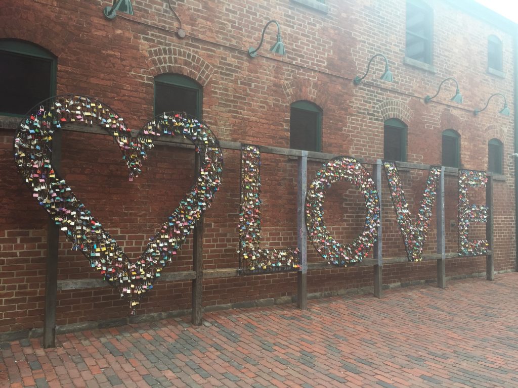 The love sign at Toronto's Distillery District