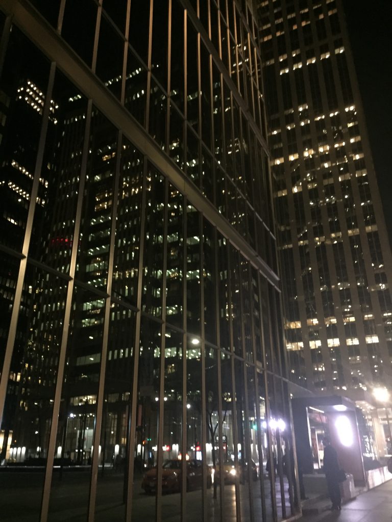 Toronto skyscrapers at night
