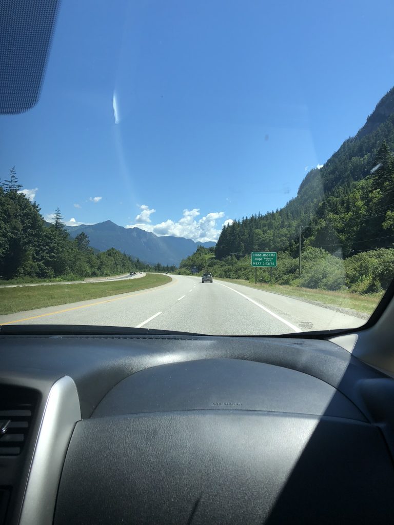 A view from the car of Chilliwack, BC on the way to Osoyoos