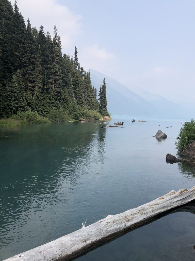 The blue waters of Garibaldi Lake