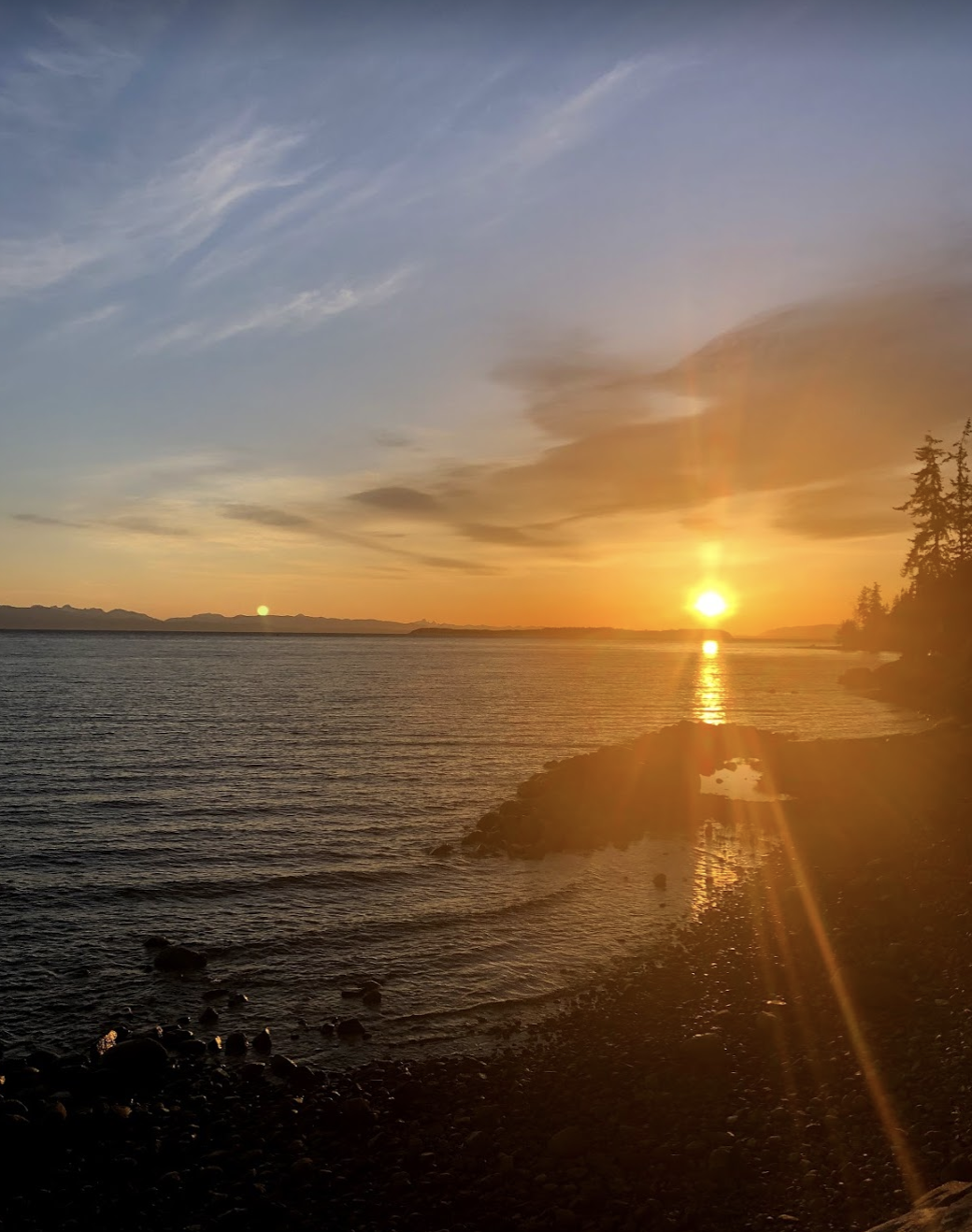 Sunset over the north Sunshine Coast, British Columbia