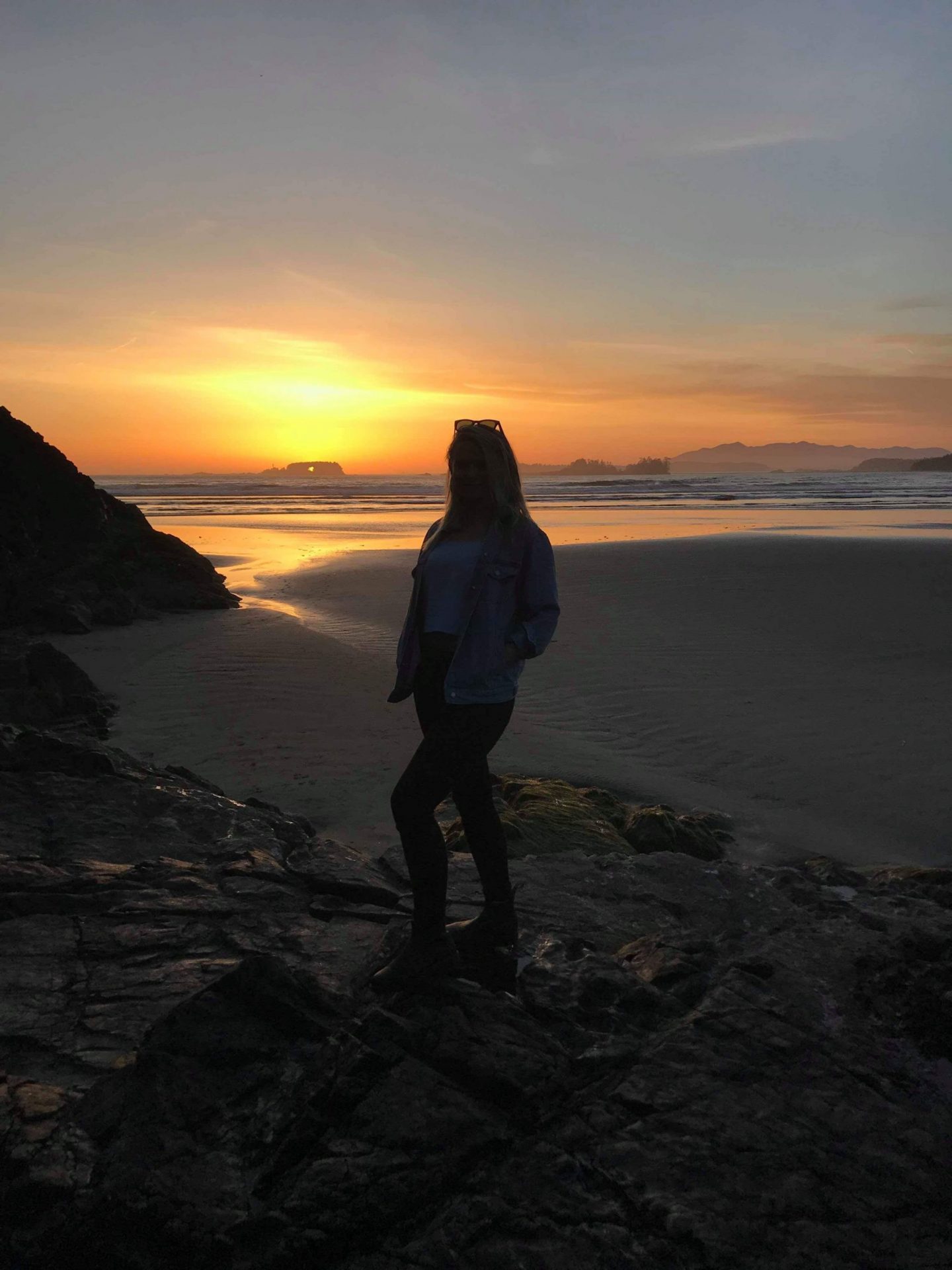 Laura in the sunset on Vancouver Island