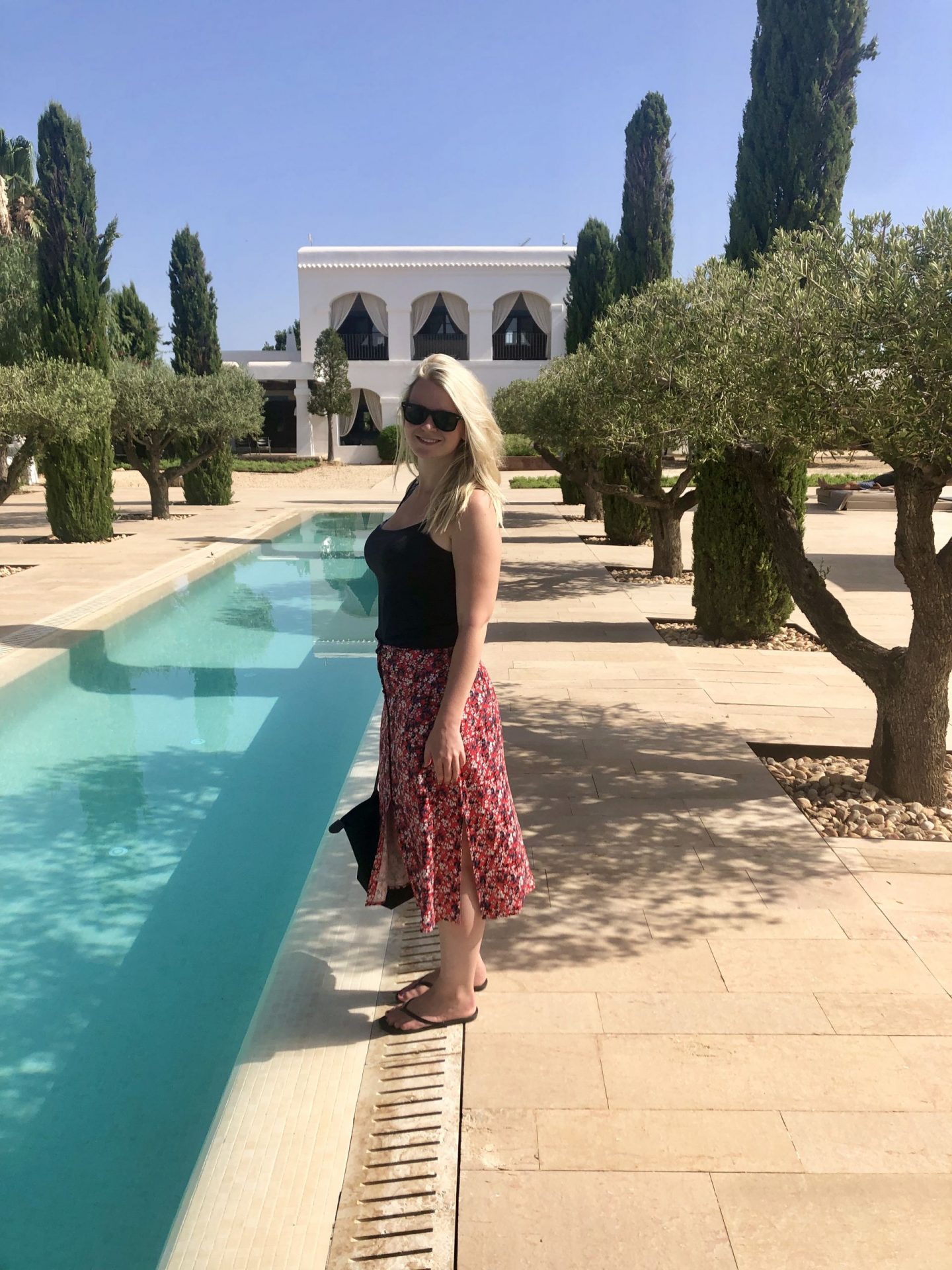 Laura by the pool at Ca Na Xica, Ibiza