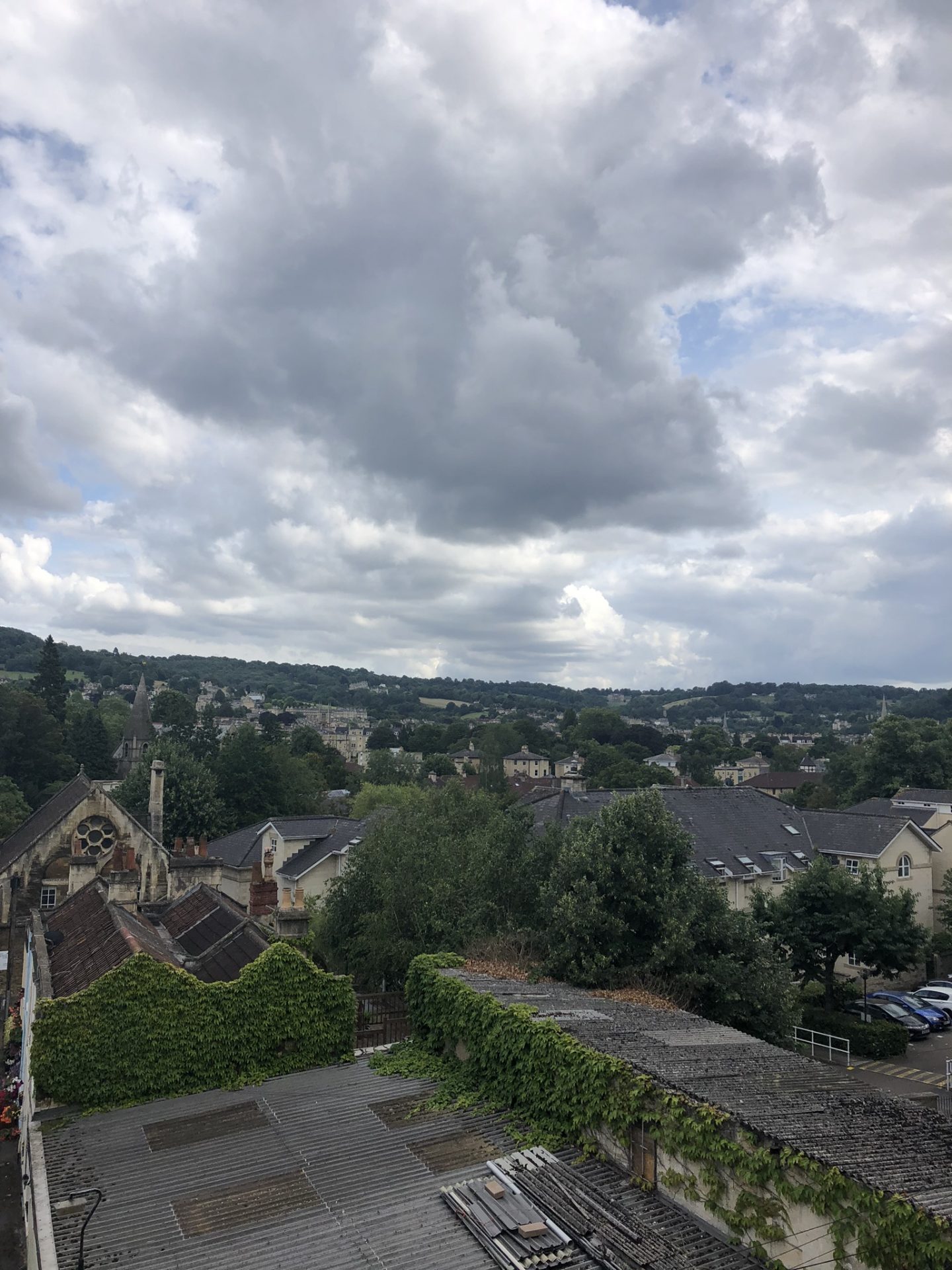 Views over Bath from the hen do house