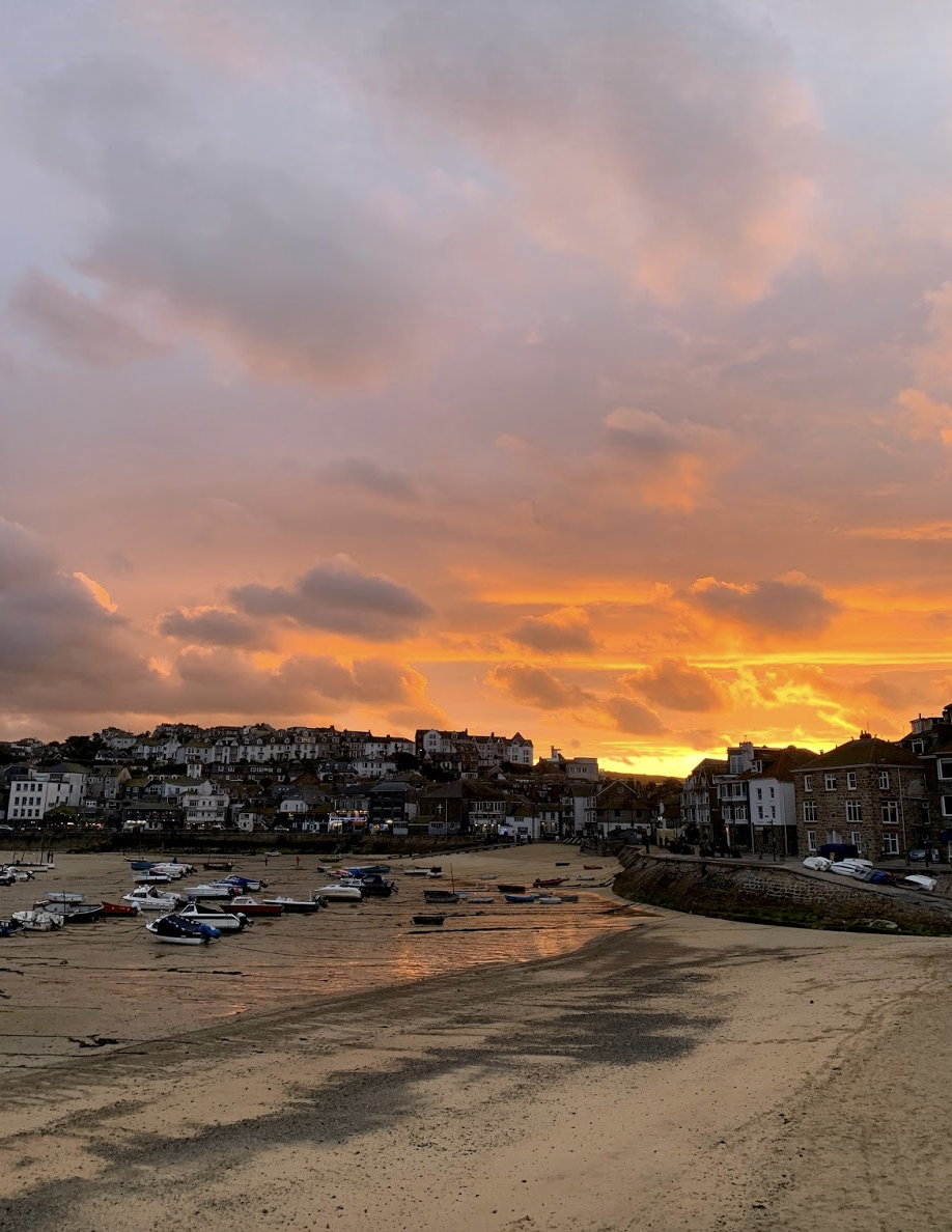 Sunset over St Ives Harbour