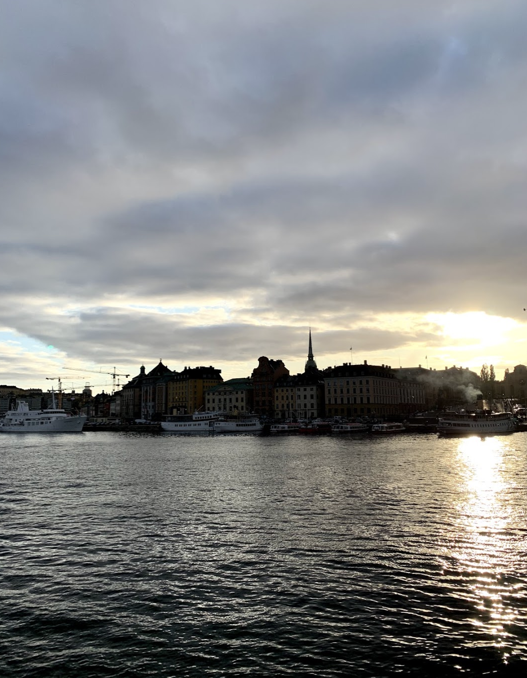 Sunset over Stockholm, Sweden on the way to Gamla Stan