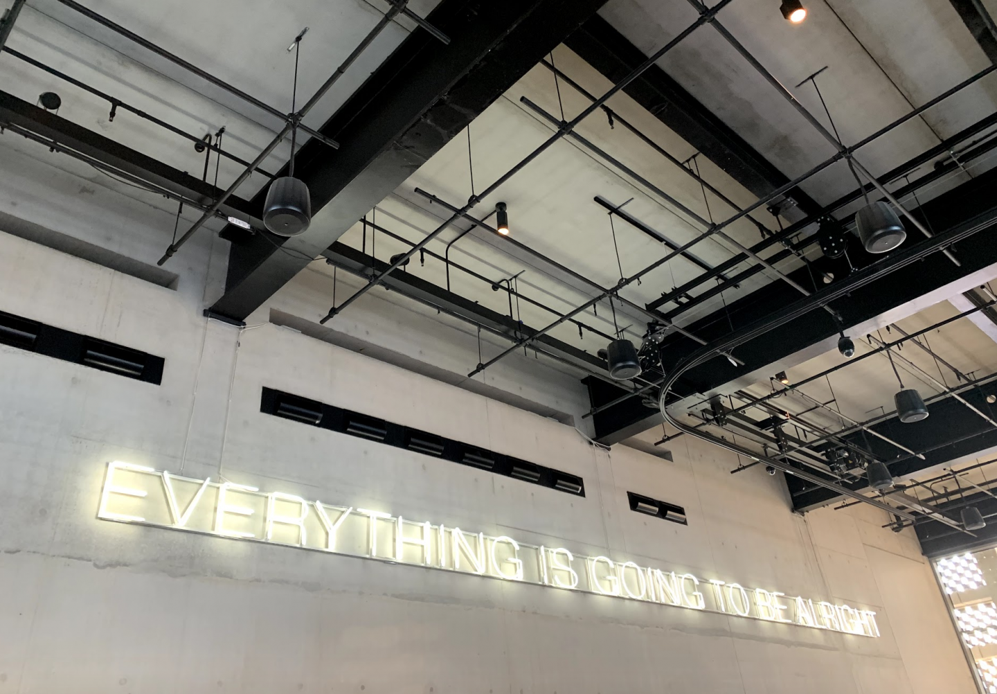 Everything is going to be alright neon sign