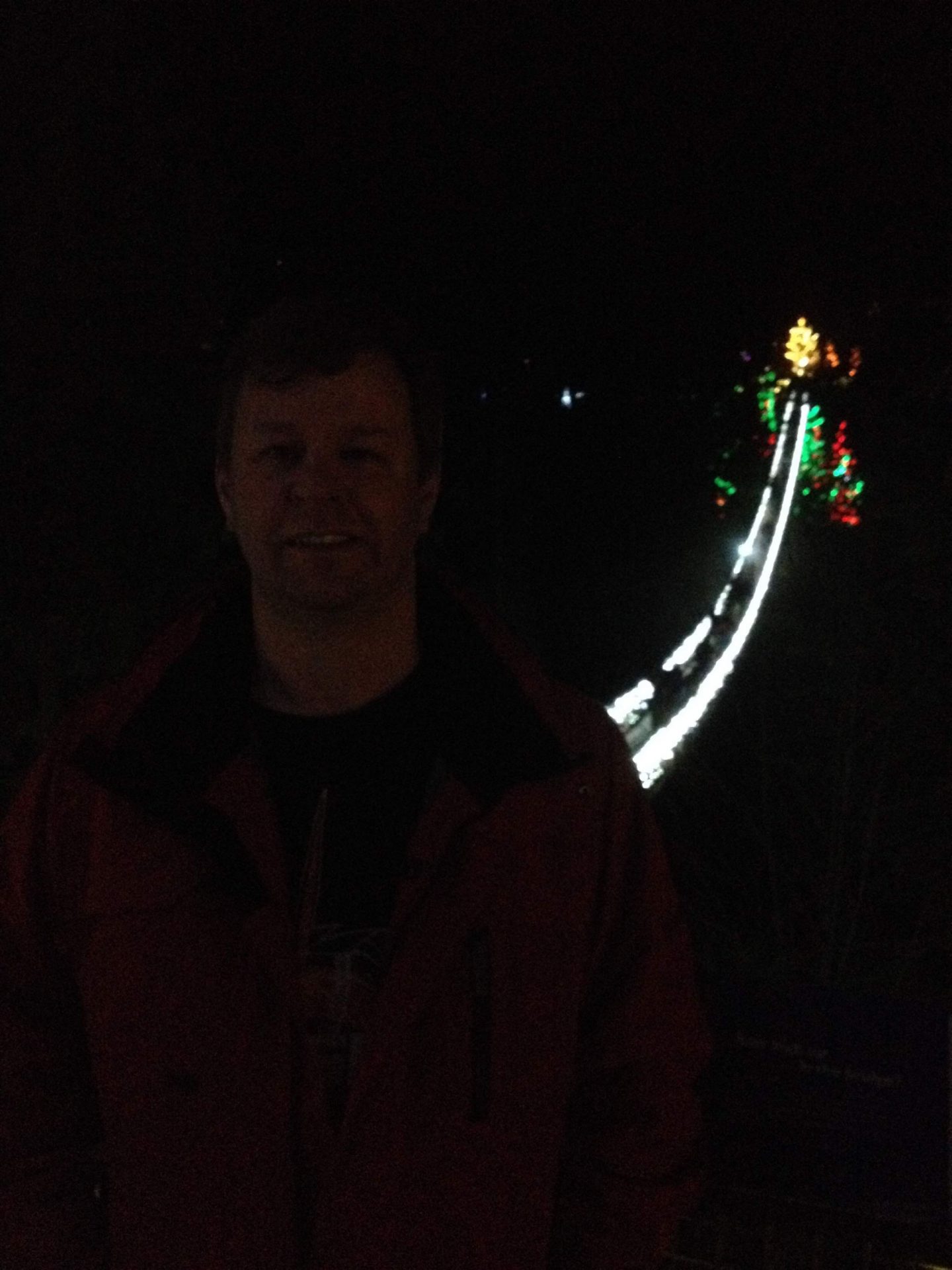 Dad at Canyon Lights at Capilano Suspension Bridge
