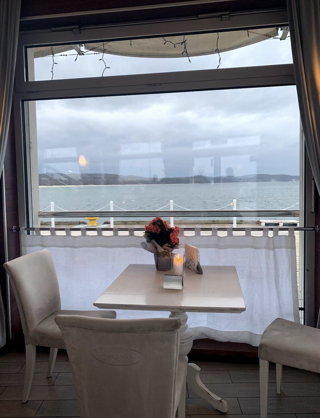Table at Modern Restaurant on the Pier