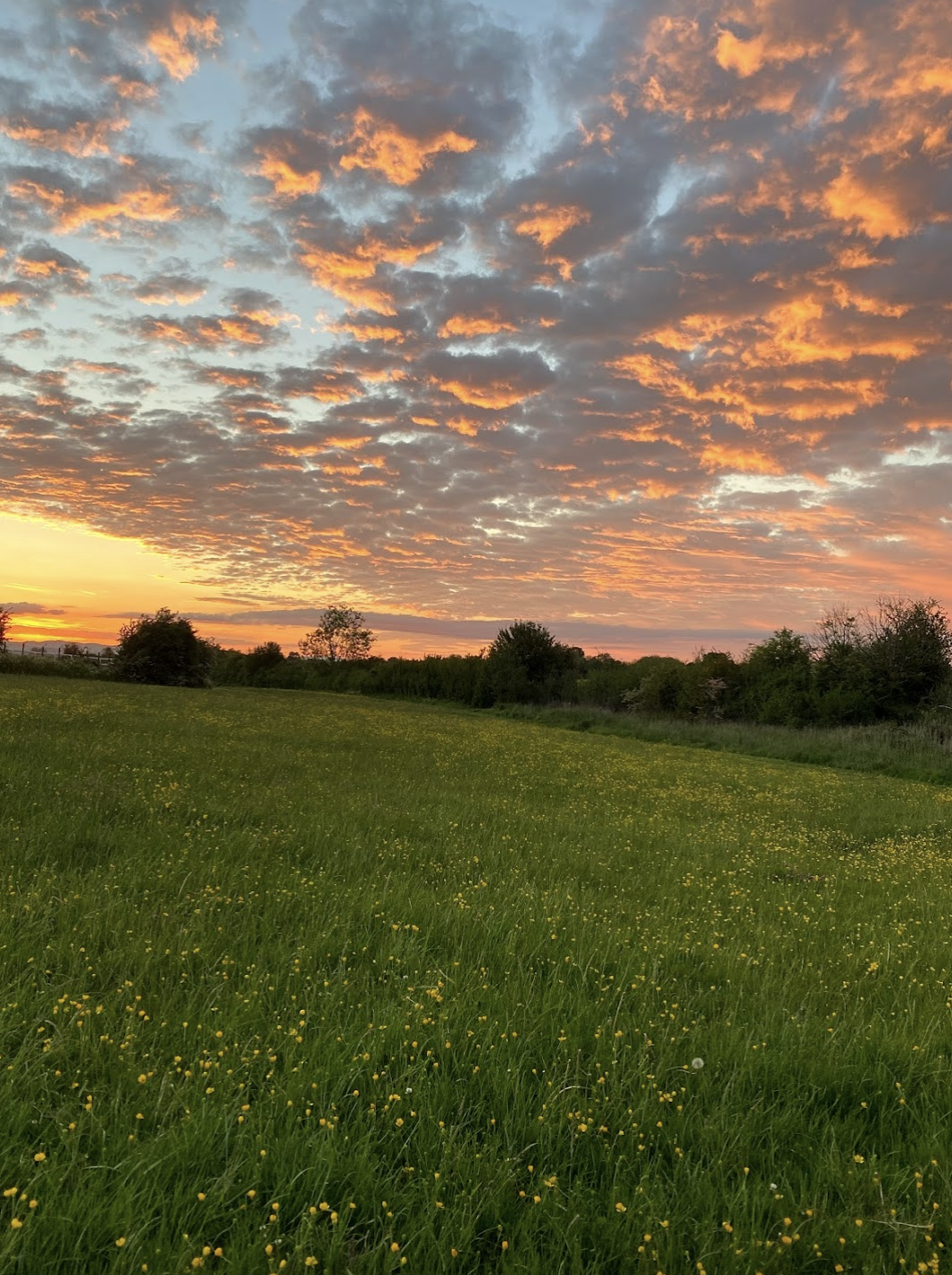 Sunset over the Cotswolds in 2021